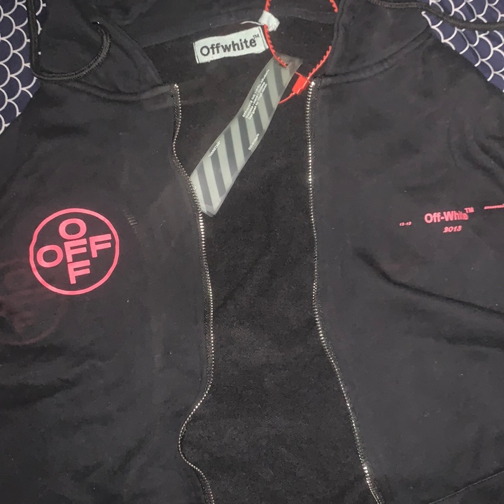 Off-white blurred lines zip-hoodie